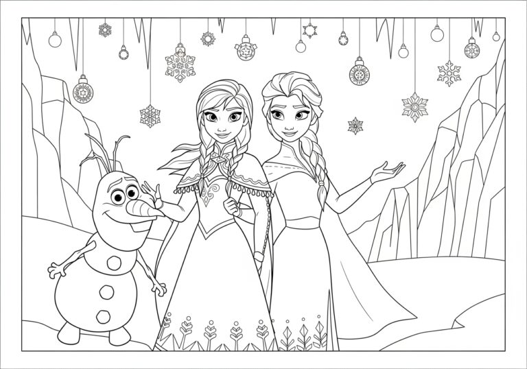 Elsa Anna Olaf Coloring Page Elsa Anna Olaf Coloring Page