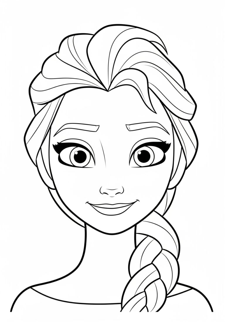 Elsa Face Coloring Page Elsa Face Coloring Page