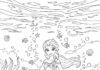Elsa Mermaid Coloring Page