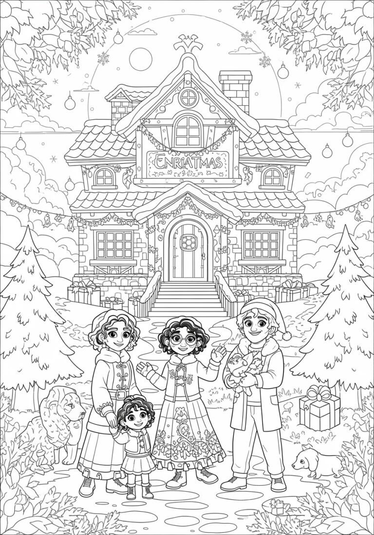 Encanto Christmas Coloring Page Encanto Christmas Coloring Page