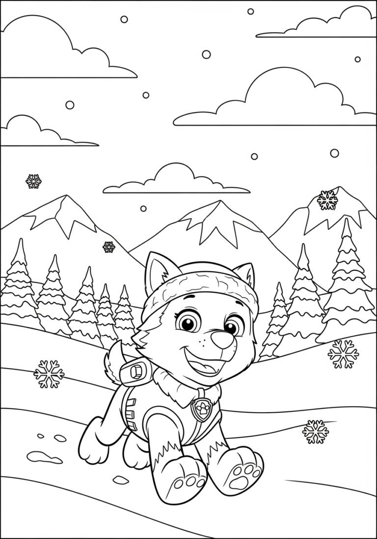 Everest from Paw Patrol Coloring Page