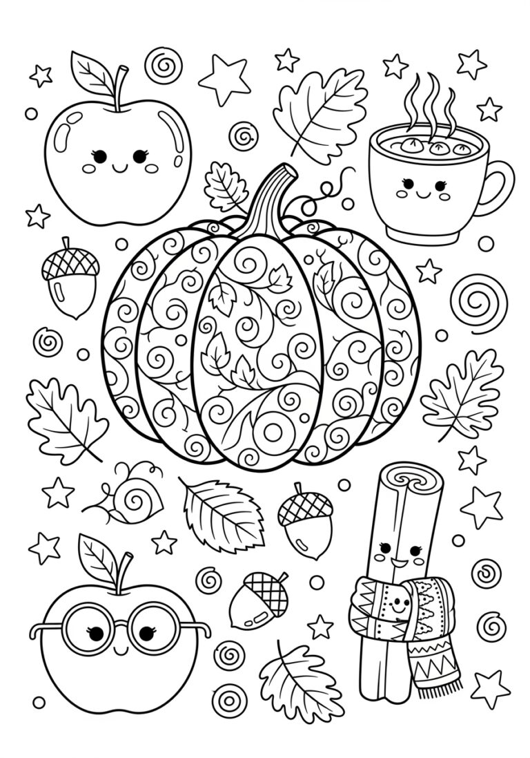 Fall Art Coloring Page Fall Art Coloring Page