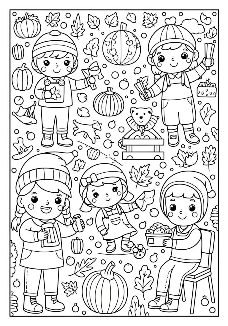 Fall Coloring Activity for Preschoolers Fall Coloring Activity for Preschoolers