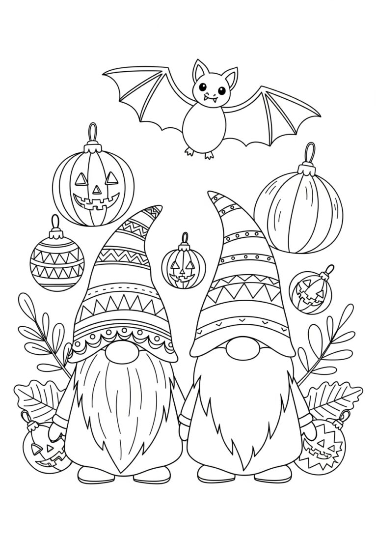 Fall Decoration Coloring Page Fall Decoration Coloring Page