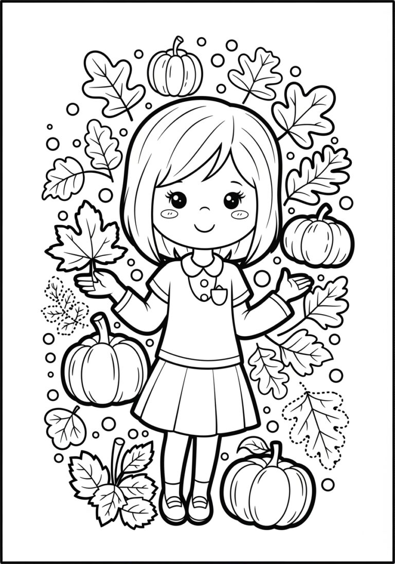 Fall Dot Coloring Page