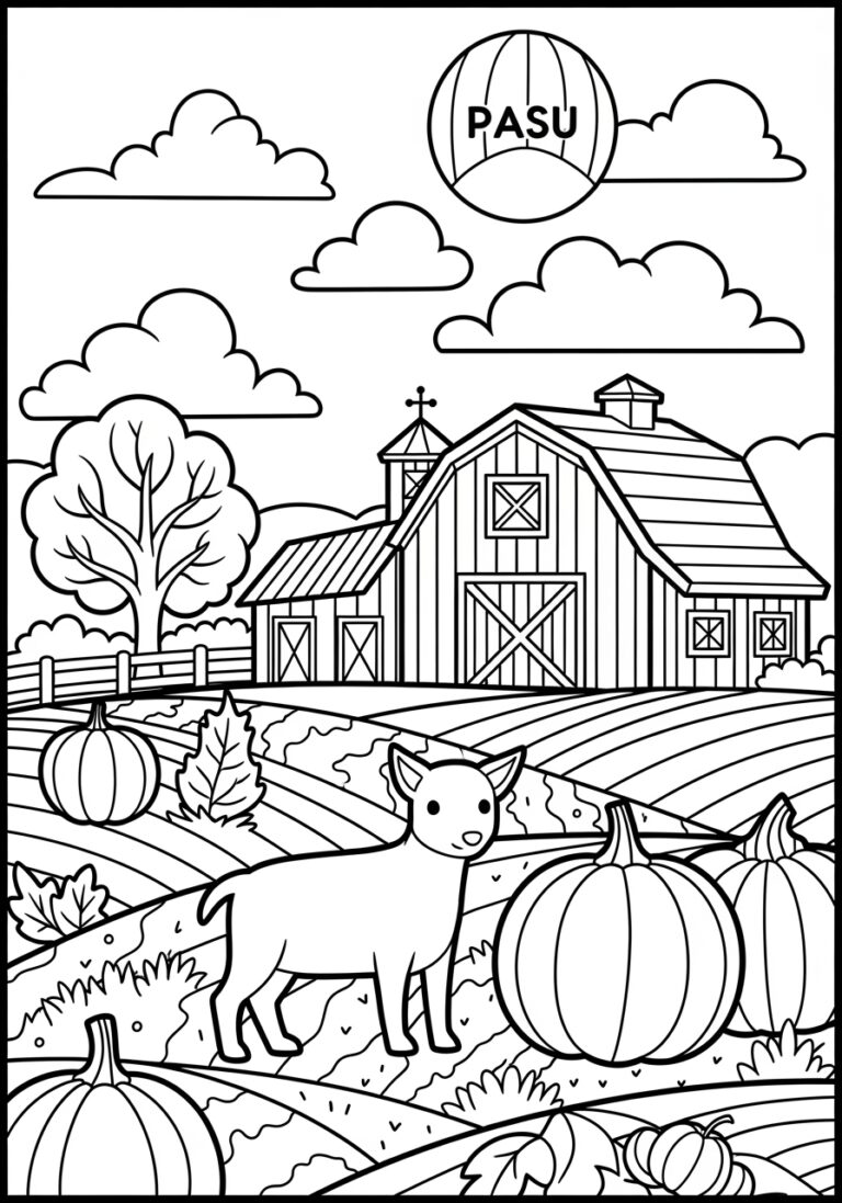 Fall Farm Coloring Page to Print Out and Color Fall Farm Coloring Page to Print Out and Color