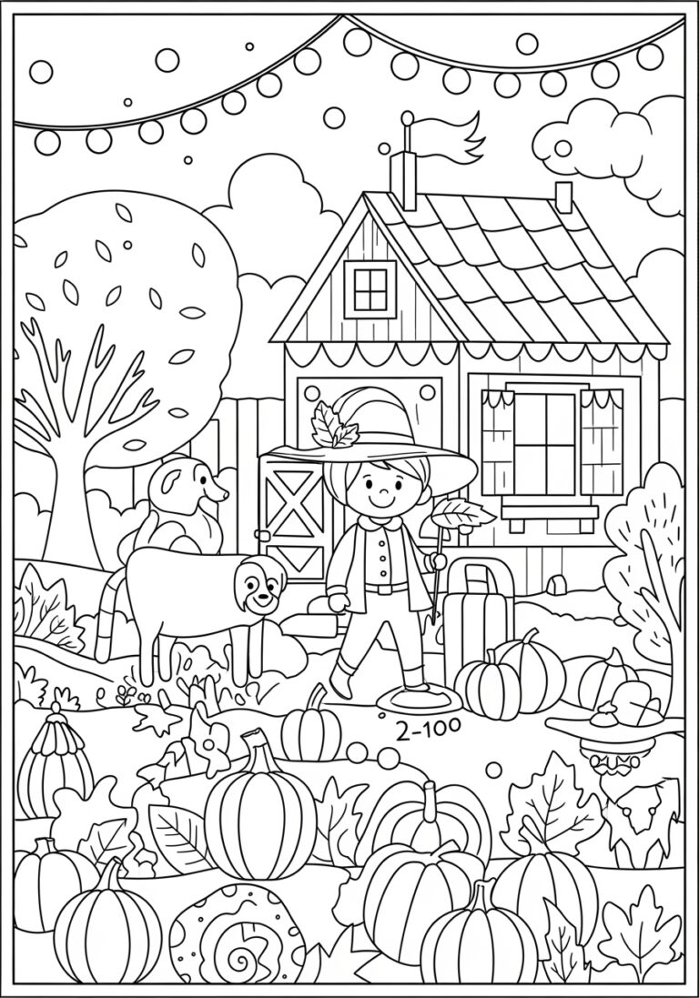 Fall Festival Coloring Page to Print Out and Color Fall Festival Coloring Page to Print Out and Color