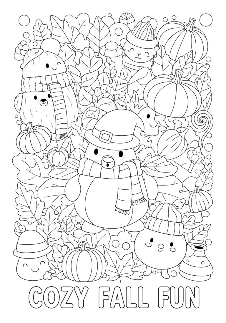 Fall Fun Coloring Page to Print Out and Color