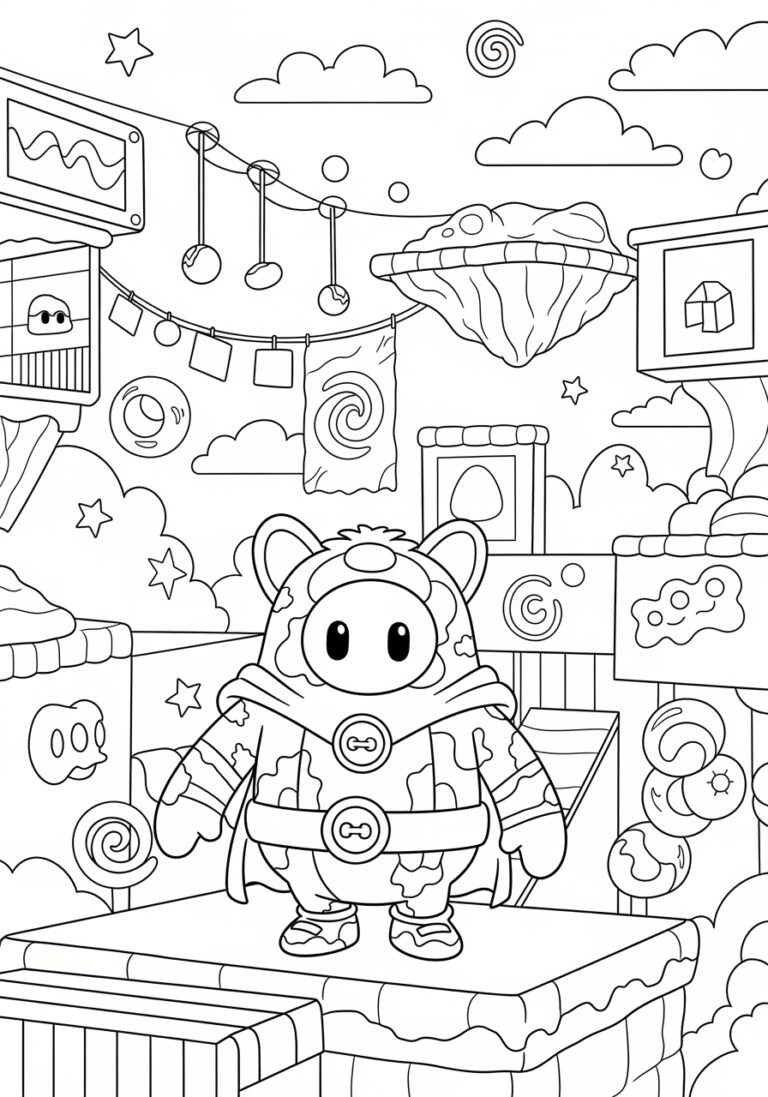 Fall Guy Coloring Page to Print Out and Color Fall Guy Coloring Page to Print Out and Color