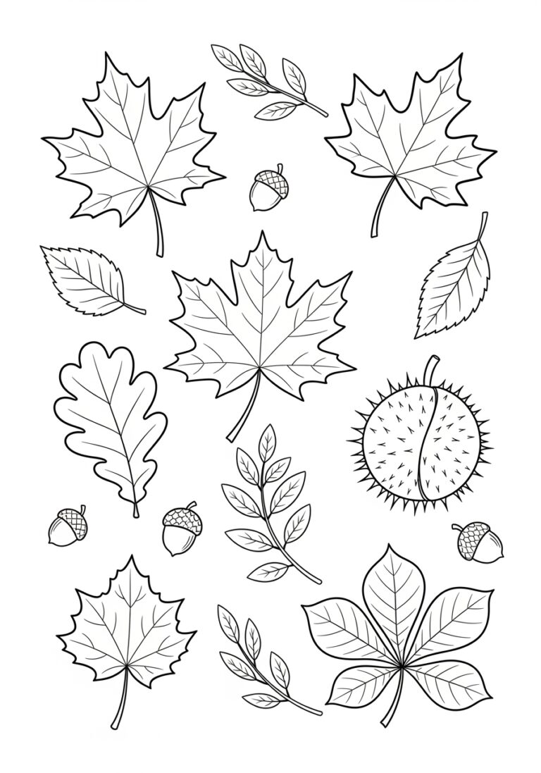 Fall Leaf Clip Art Coloring Page Fall Leaf Clip Art Coloring Page