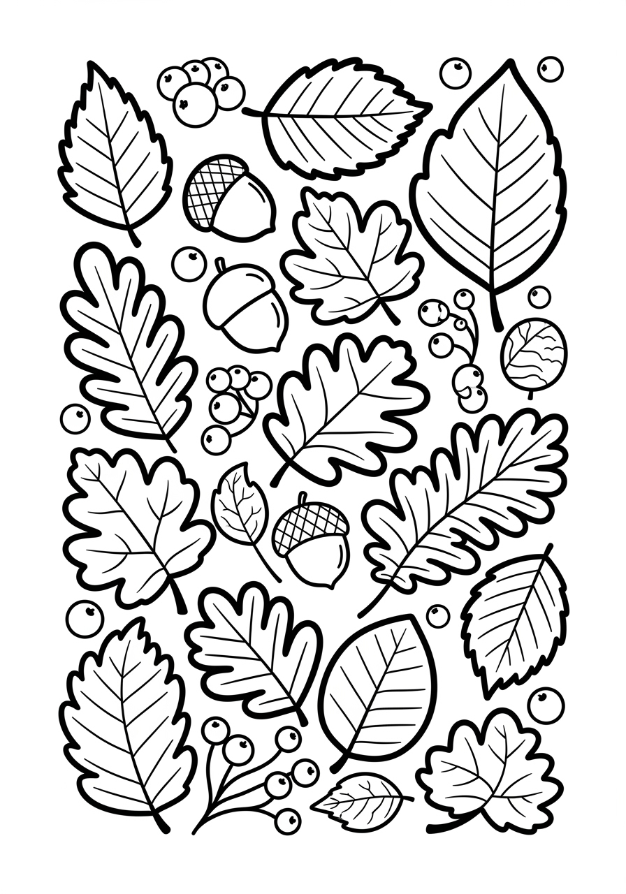Free Fall Leaves Coloring Sheets 2025 