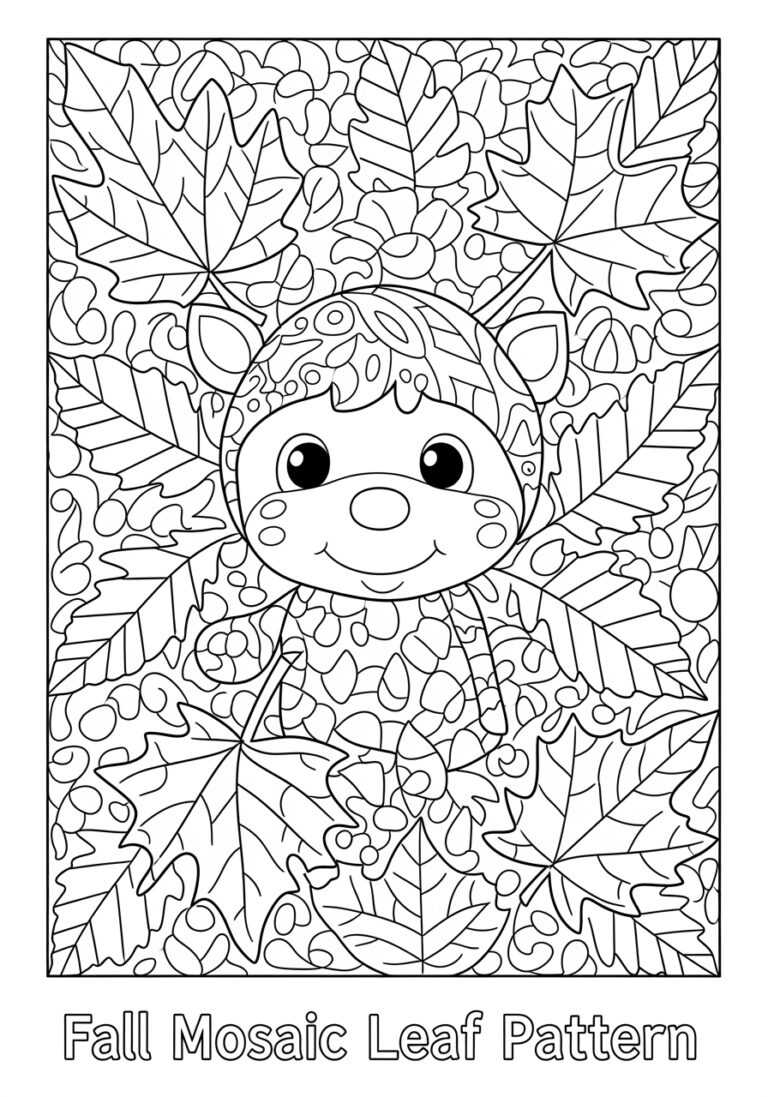 Fall Mosaic Coloring Page Fall Mosaic Coloring Page