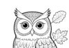 Fall Owl Coloring Page to Print Out and Color