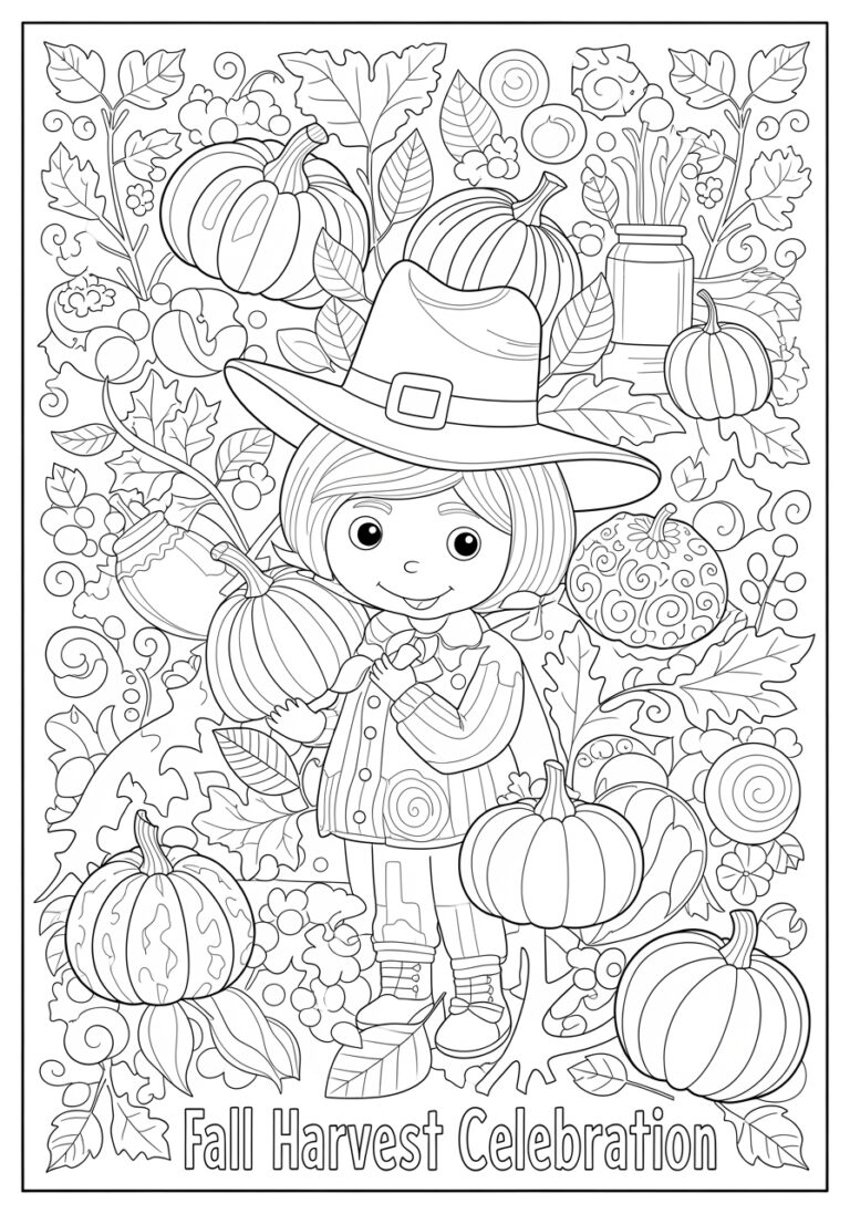 Fall Printout for Coloring Fall Printout for Coloring