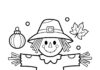 Fall Scarecrow Coloring Page to Print Out and Color