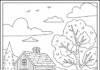 Fall Scene Coloring Page