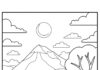 Fall Scenery Coloring Page to Print Out and Color