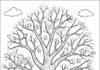 Fall Tree Coloring Page to Print and Color