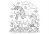 Fall Unicorn Coloring Page