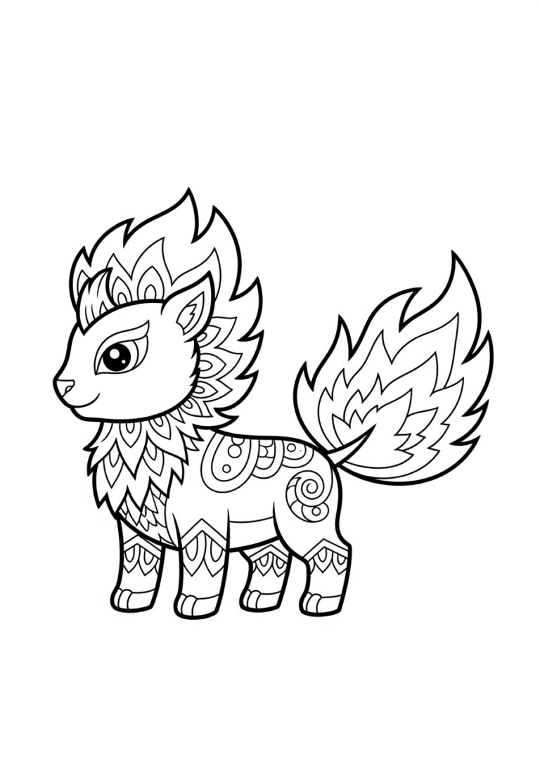 Fire Pokémon Coloring Page to Print Out and Color Fire Pokémon Coloring Page to Print Out and Color