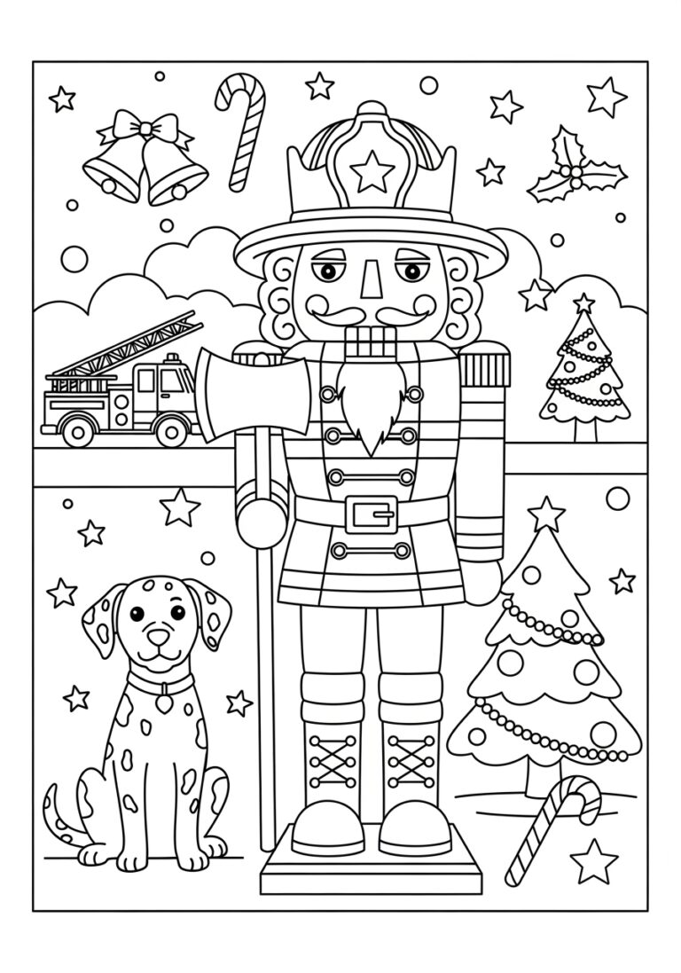 Firefighter Nutcracker Coloring Page