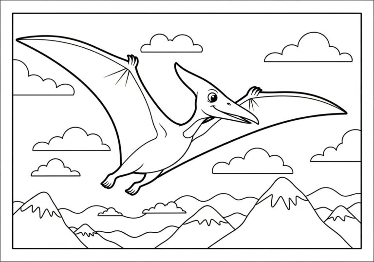 Flying Dinosaur Coloring Page