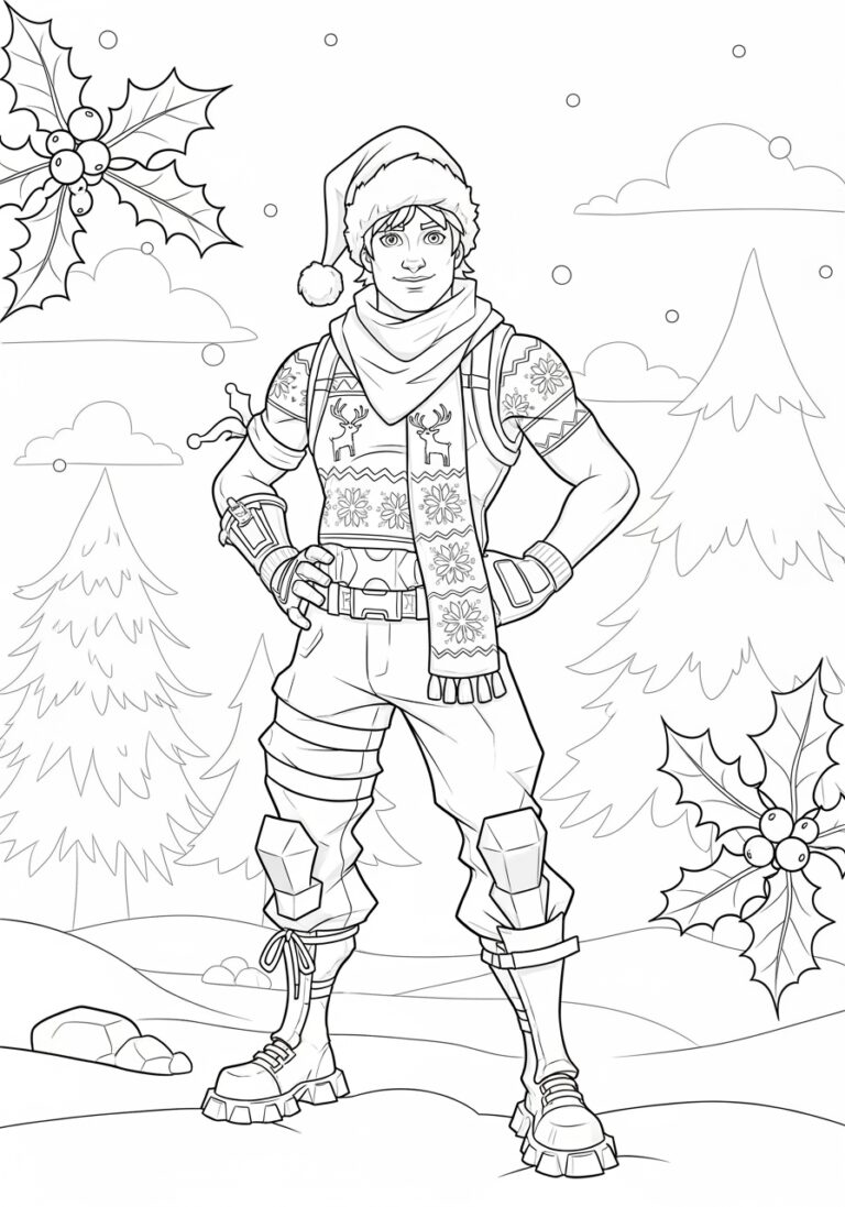 Fortnite Christmas Coloring Page Fortnite Christmas Coloring Page