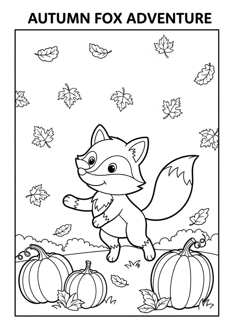 Fox Fall Coloring Page Fox Fall Coloring Page