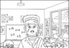 Frankenstein at School Coloring Page