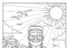Frankenstein at the Beach Coloring Page