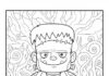Frankenstein Easter Egg Hunt Coloring Page