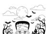 Frankenstein Halloween Coloring Page to Print Out and Color
