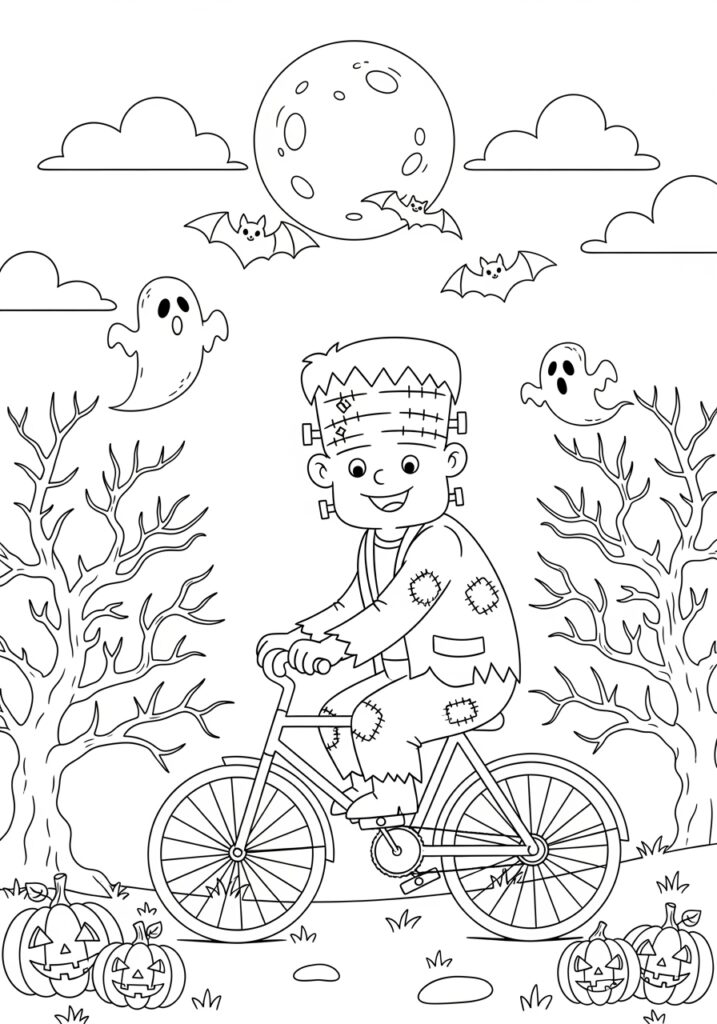 Frankenstein Coloring Page for Kids - Printable & Fun