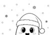 Free Ghost with Santa Hat Coloring Page