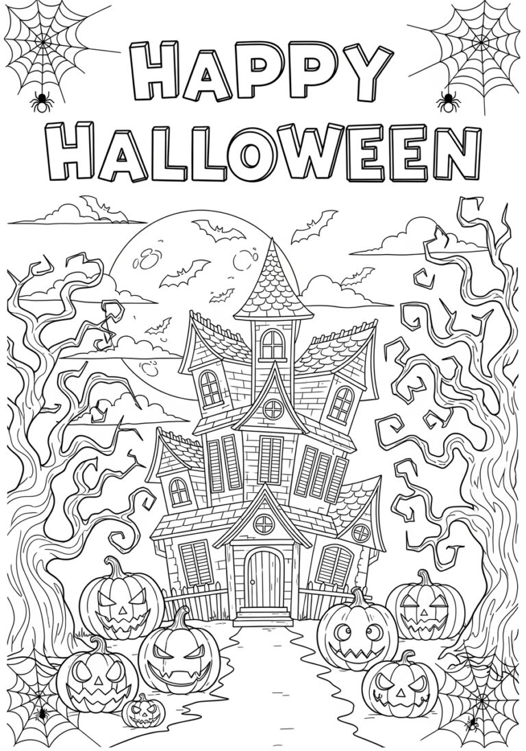 Free Printable Full Size Halloween Coloring Page Free Printable Full Size Halloween Coloring Page
