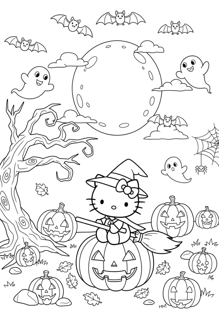 Free Printable Hello Kitty Halloween Coloring Page Free Printable Hello Kitty Halloween Coloring Page
