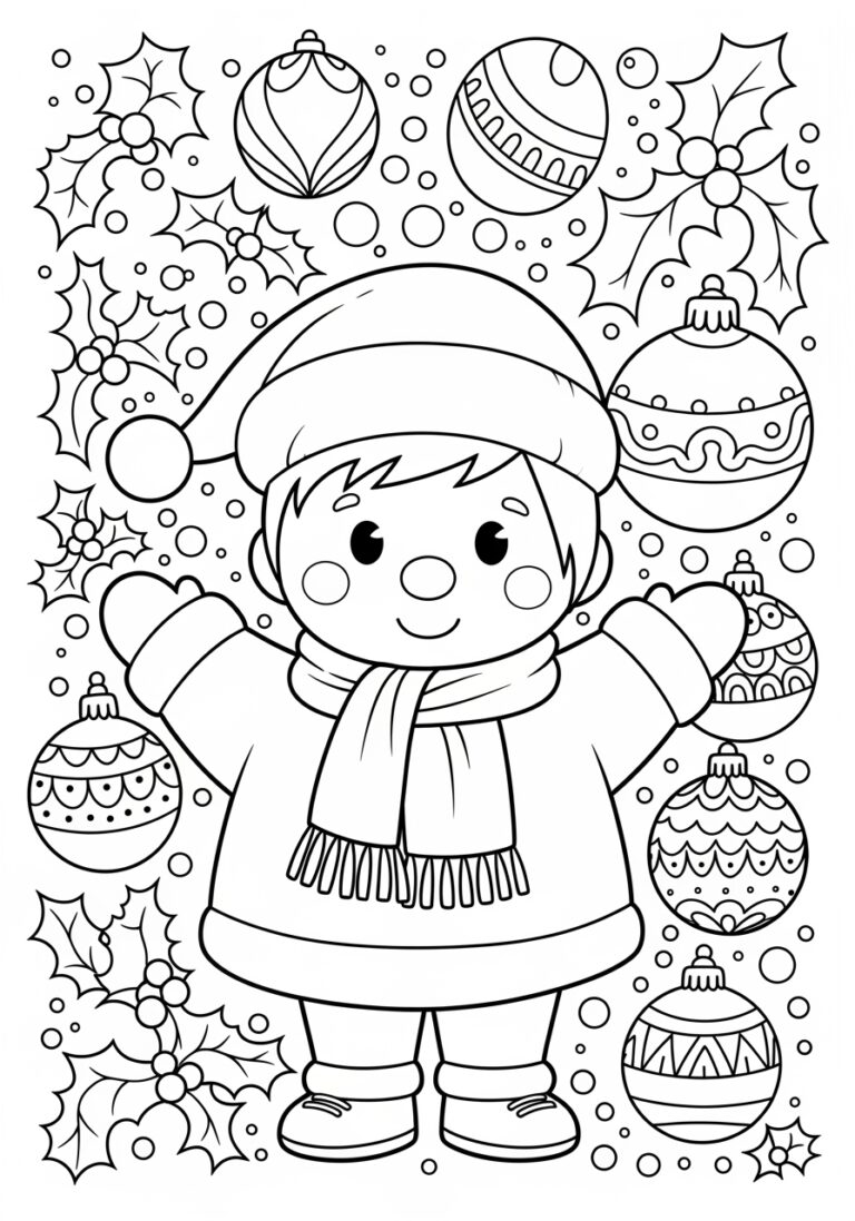 Free Printable Holiday Card to Color