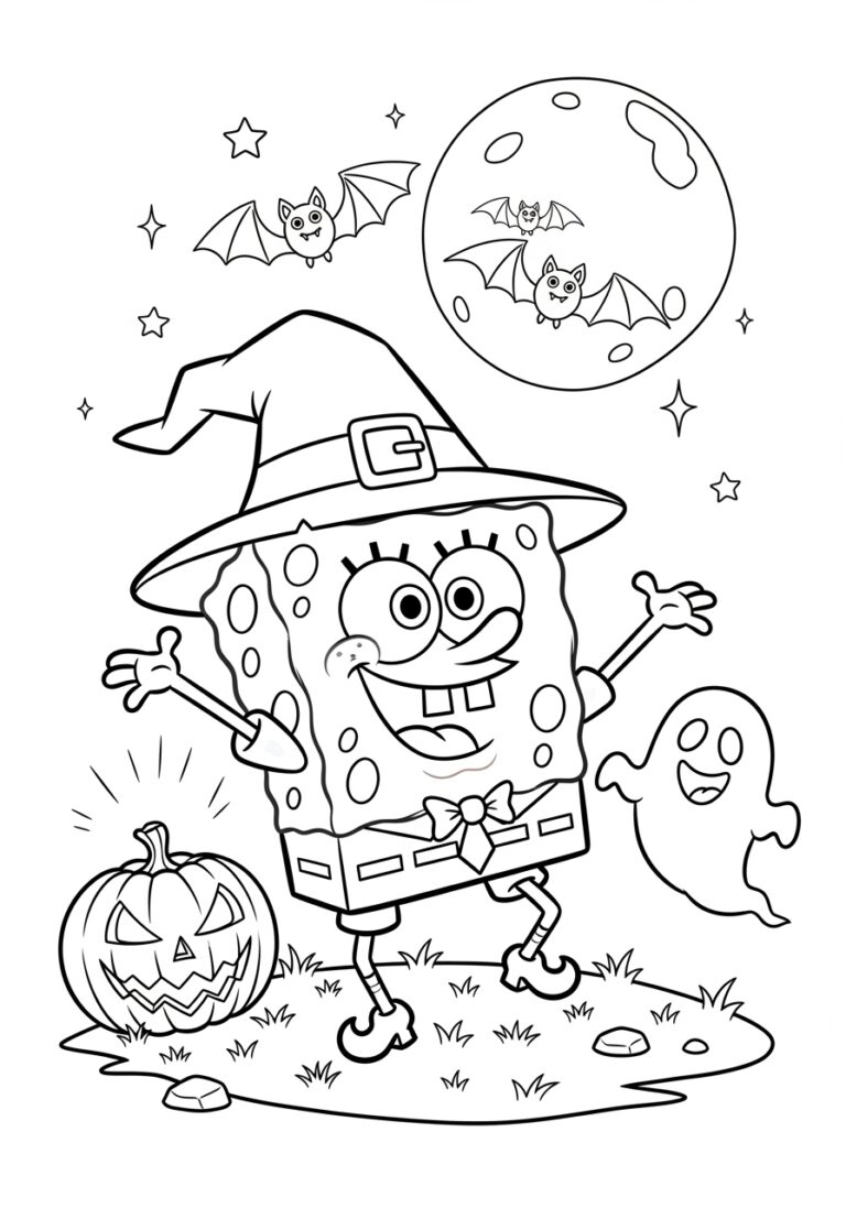 Free Printable SpongeBob Halloween Coloring Page Free Printable SpongeBob Halloween Coloring Page