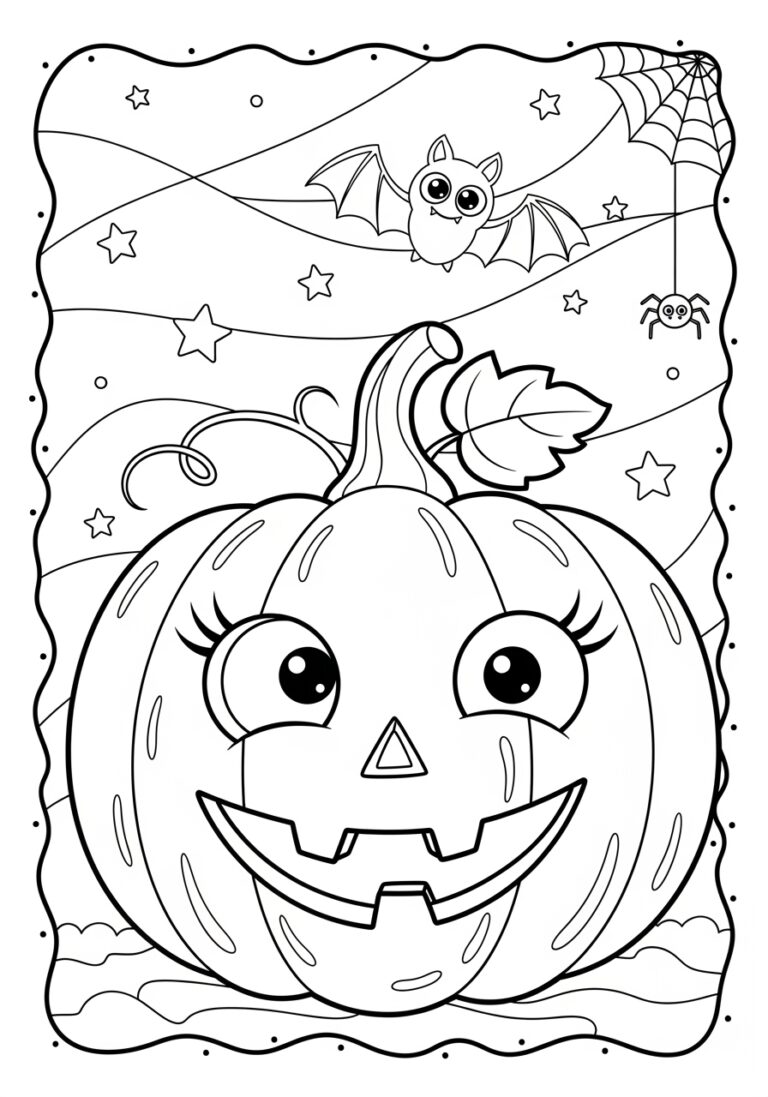 Funny Pumpkin Coloring Page to Print Out and Color