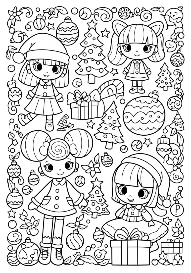 Gabby’s Dollhouse Christmas Coloring Page