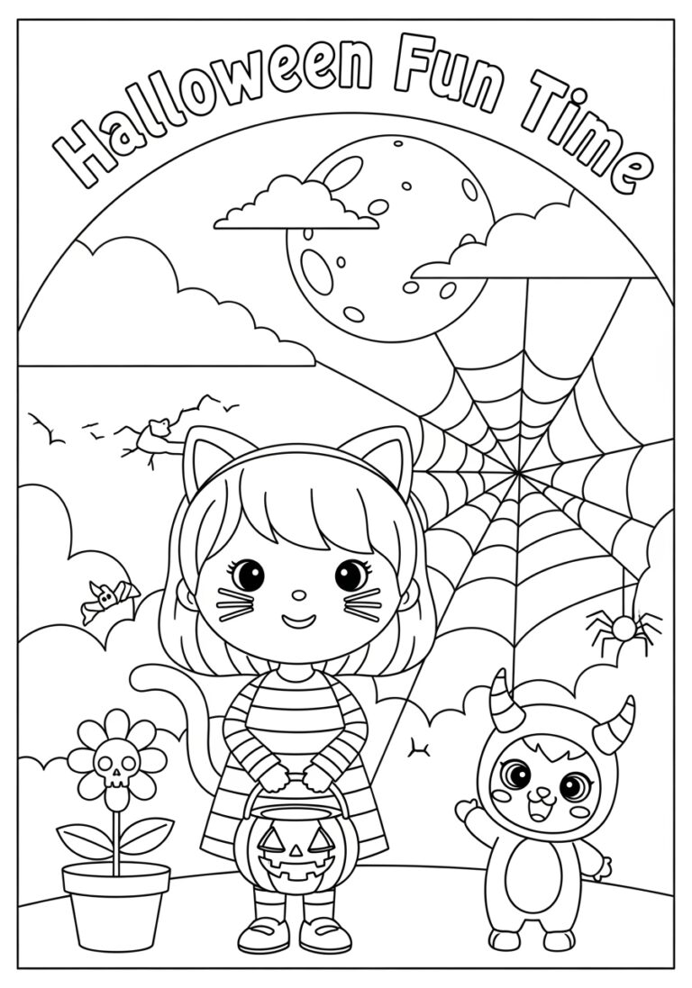 Gabby’s Dollhouse Halloween Coloring Page Gabby’s Dollhouse Halloween Coloring Page
