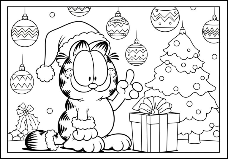 Garfield Christmas Coloring Page