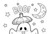 Ghost and Pumpkin Coloring Page to Print Out and Color