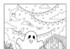 Ghost at a Harvest Festival Coloring Page