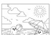 Ghost at the Beach Coloring Page