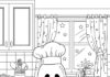 Ghost Chef Baking Cookies Coloring Page