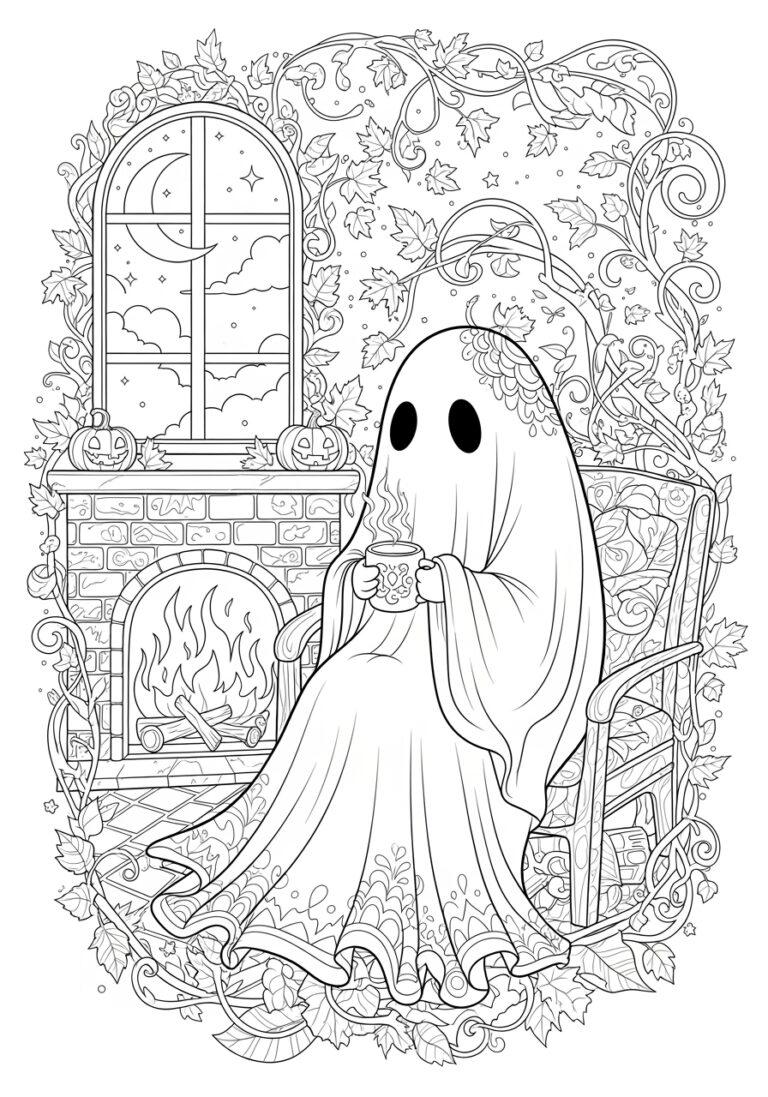 Ghost Coloring Page for Adults Ghost Coloring Page for Adults