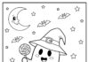 Ghost Halloween Coloring Page to Print Out and Color