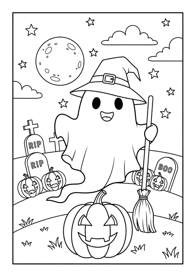 Ghost Halloween Printable Coloring Page