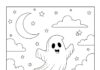 Ghost in Pumpkin Patch Coloring Page